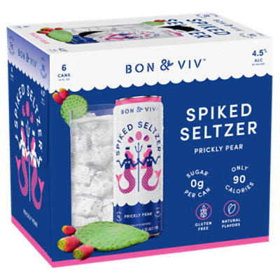 BON V!V Spiked Seltzer Prickly Pear In Cans - 6-12 Fl. Oz.
