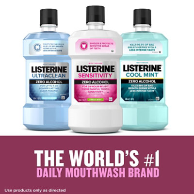 Listerine Sensitivity Zero Alcohol Mouthwash Fresh Mint - 500 mL - Image 4