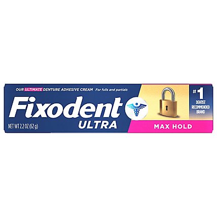 Fixodent Ultra Max Hold Secure Denture Adhesive - 2.2 Oz - Image 1