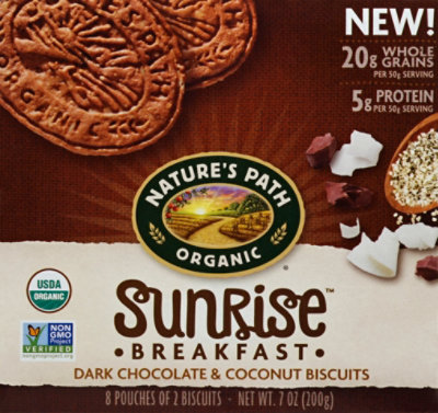 Natures Path Organic Breakfast Biscuits Dark Chocolate & Coconut - 7 Oz - Image 2