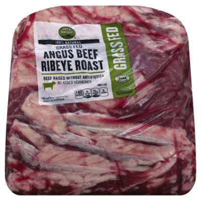 Open Nature Beef Grass Fed Angus Ribeye Roast Bone In
