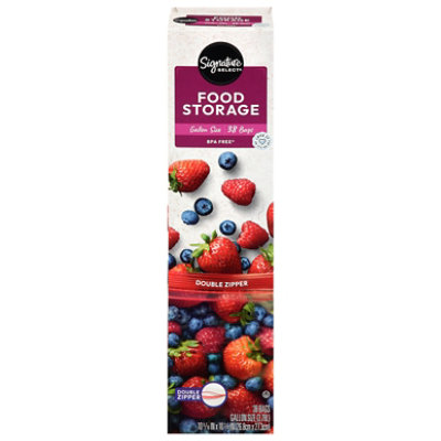 Signature SELECT Bags Food Storage Click & Lock Double Zipper Gallon - 38 Count