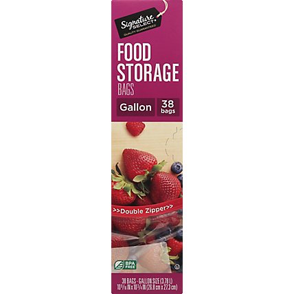 Signature SELECT Bags Food Storage Click & Lock Double Zipper Gallon - 38 Count - Image 2