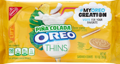 OREO Thins Pina Colada Limited Edition Sandwich Cookies - 10.1 Oz - Image 2