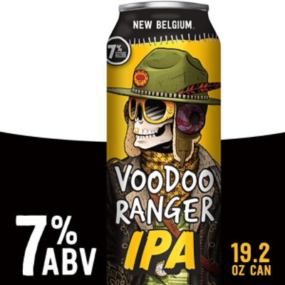 New Belgium Brewing Voodoo Ranger IPA Beer 7% ABV Can - 19.2 Fl. Oz. - Image 1