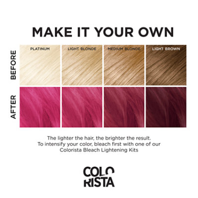 L'Oreal Paris Colorista Semi-Permanent Hair Color Vegan Formula #HotPink Kit - Each - Image 3