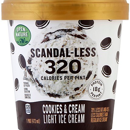 Open Nature Scandal-Less Cookies & Cream Light Ice Cream - 1 Pint - Image 2