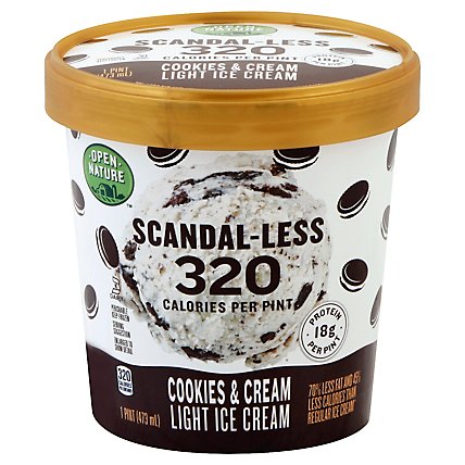 Open Nature Scandal-Less Cookies & Cream Light Ice Cream - 1 Pint - Image 1