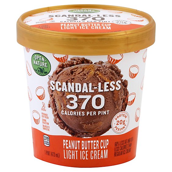 Open Nature Scandal-Less Peanut Butter Cup Light Ice Cream - 1 Pint