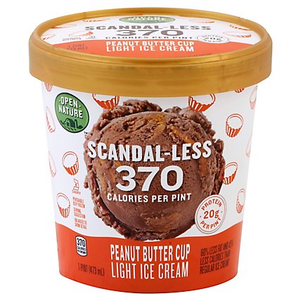 Open Nature Scandal-Less Peanut Butter Cup Light Ice Cream - 1 Pint - Image 1
