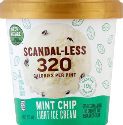 Open Nature Ice Cream Scandal-Less Mint Chip Light Ice Cream - 1 Pint - Image 2