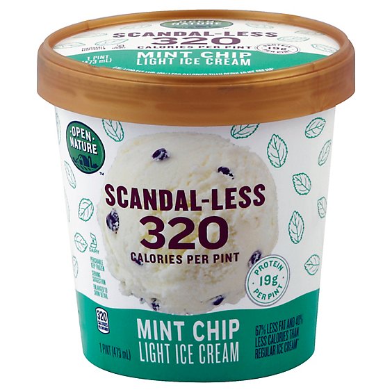 Open Nature Ice Cream Scandal-Less Mint Chip Light Ice Cream - 1 Pint