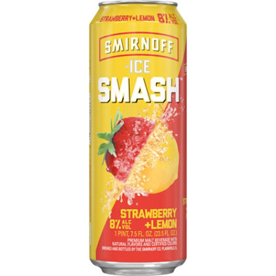 Smirnoff Ice Smash Strawberry and Lemon 8% ABV Single Can - 23.5 Oz - Image 3