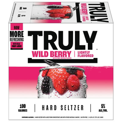 Truly Hard Seltzer Wild Berry 5% ABV Slim Cans - 6-12 Fl. Oz. - Image 3