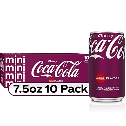 Coca-Cola Soda Pop Flavored Cherry Mini Cans - 10-7.5 Fl. Oz. - Image 1