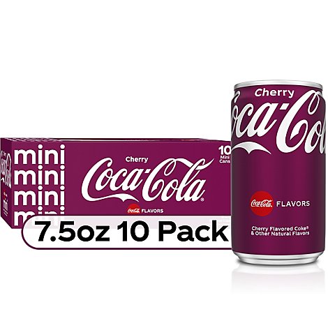 Coca-Cola Soda Pop Flavored Cherry Mini Cans - 10-7.5 Fl. Oz.