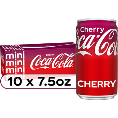 Coca-Cola Soda Pop Flavored Cherry Mini Cans - 10-7.5 Fl. Oz.