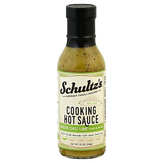 Schultzs Gourmet Sauce Ht Ckng Grn Chl Lm - 13 Oz