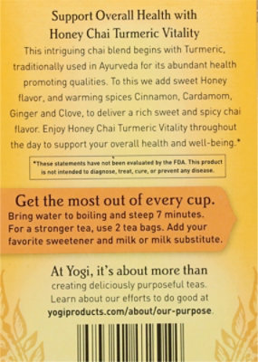 Yogi Teas Tea Honey Chai Turmeric Vt - 16 Bag - Image 6