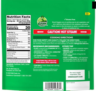 Green Giant Riced Veggies Cauliflower With Lemon & Garlic - 10 Oz - Image 6