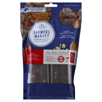 Farmers Market Dog Treat Natural Chewy Protein Bars Beef with Cheese Flavor 12 Count - 9.5 Oz