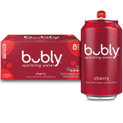 bubly Sparkling Water Cherry Cans - 8-12 Fl. Oz.