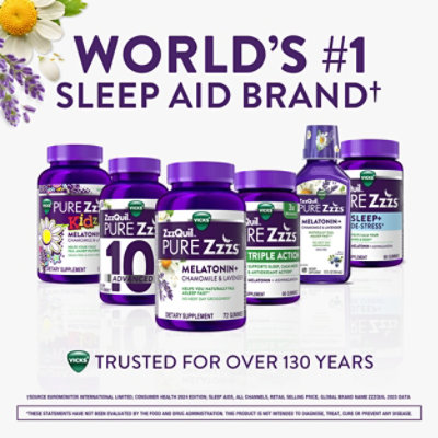 Vicks ZzzQuil PURE Zzzs Melatonin Natural Flavor Sleep Aid Gummies - 24 Count - Image 5