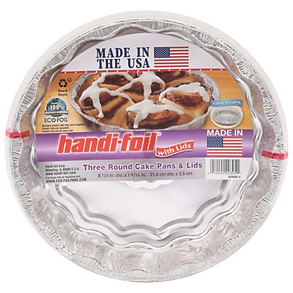 Handi-foil Cnc Round Cake Pan With Lid - 3 Count - Image 3