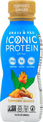 ICONIC Protein Protein Drink Grass Fed Turmeric Ginger Bottle - 11.5 Fl. Oz. - Image 2