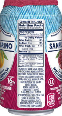 San Pellegrino Sparkling Beverage Pomegranate & Orange - 11.15 Fl. Oz. - Image 4