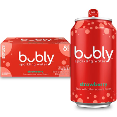bubly Sparkling Water Strawberry Cans - 8-12 Fl. Oz.