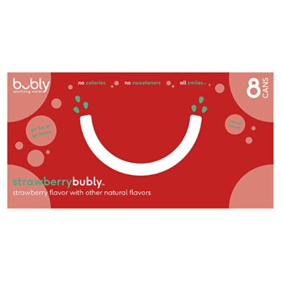 bubly Sparkling Water Strawberry Cans - 8-12 Fl. Oz. - Image 3