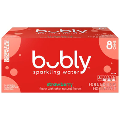 bubly Sparkling Water Strawberry Cans - 8-12 Fl. Oz. - Image 2