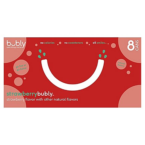 bubly Sparkling Water Strawberry Cans - 8-12 Fl. Oz.