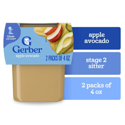 Gerber 2nd Foods Natural Apple Avocado Baby Food Tub - 2-4 Oz