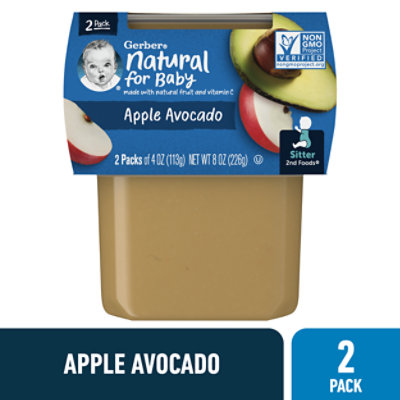 Gerber 2nd Foods Natural Apple Avocado Baby Food Tub - 2-4 Oz