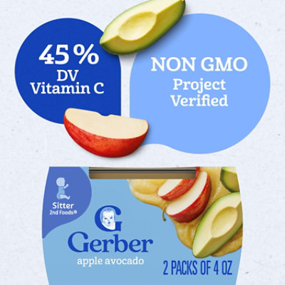 Gerber 2nd Foods Natural Apple Avocado Baby Food Tub - 2-4 Oz - Image 4
