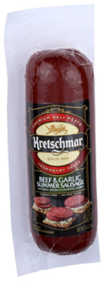 Kretschmar Premium Deli Beef & Garlic Smoked Summer Sausage - 14 Oz - Image 1