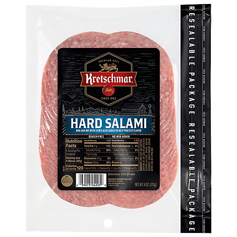 Kretschmar Premium Deli Pre-Sliced Hard Salami - 6 Oz