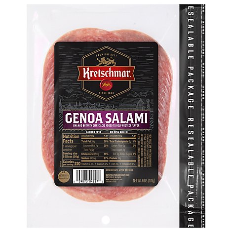 Kretschmar Premium Deli Pre-Sliced Genoa Salami - 6 Oz