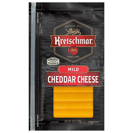 Kretschmar Premium Deli Mild Pre Sliced Cheddar Cheese - 8 Oz