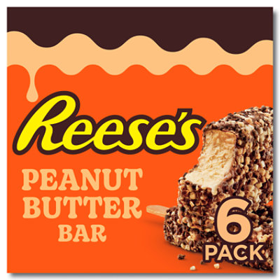 REESE'S Milk Chocolatey Coating & Cake Crumbs Peanut Butter Frozen Dairy Dessert Bar - 6 Count - Image 1