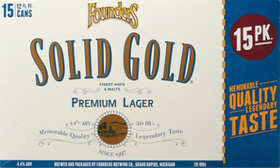 Founders Solid Gold Lager In Cans - 15-12 Fl. Oz. - Image 3
