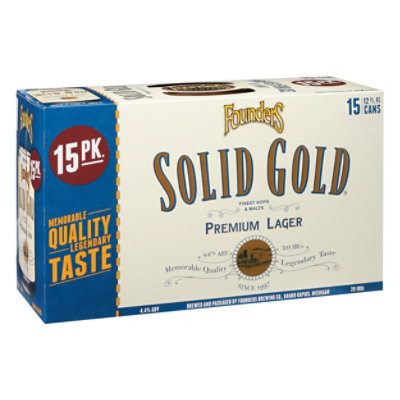 Founders Solid Gold Lager In Cans - 15-12 Fl. Oz. - Image 1