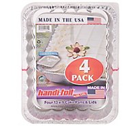 Handi-foil Cook N Carry Utility Pan With Lid - 4 Count