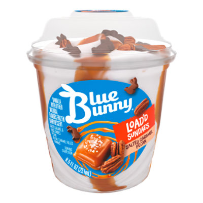 Blue Bunny Load'd Sundaes Salted Caramel Pecan Frozen Dessert Cup