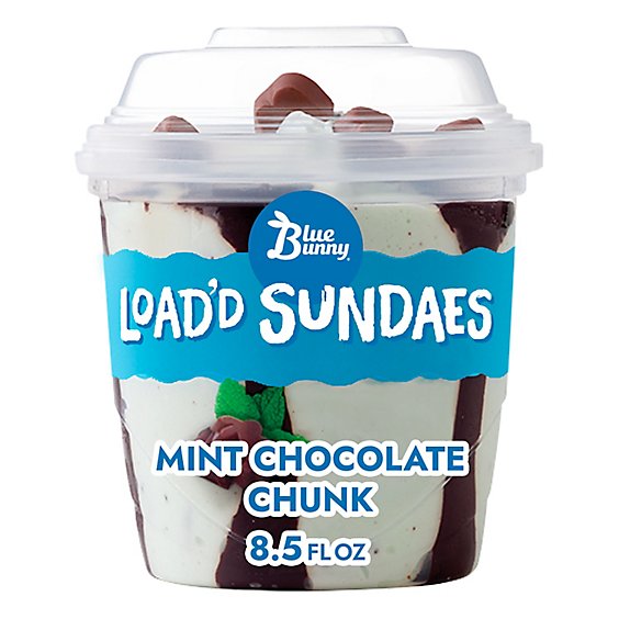 Blue Bunny Load'd Sundaes Mint Chocolate Chunk - 8.5 Oz
