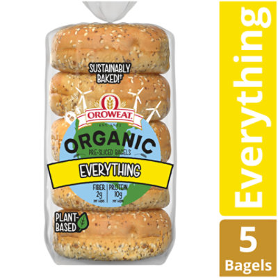 Oroweat Organic Bagels Everything 5 Count - 13 Oz