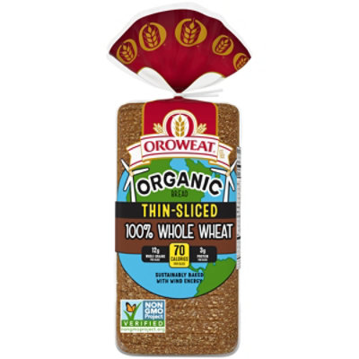 Oroweat Organic 100% Whole Wheat Thin Sliced Bread - 20 Oz