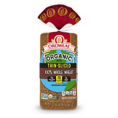 Oroweat Organic 100% Whole Wheat Thin Sliced Bread - 20 Oz - Image 2